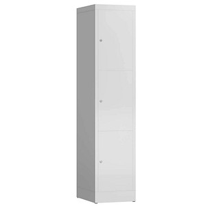 LÜLLMANN Schließfachschrank ClassiX lichtgrau X-523310, 3 Schließfächer 41,5 x 50,0 x 180,0 cm