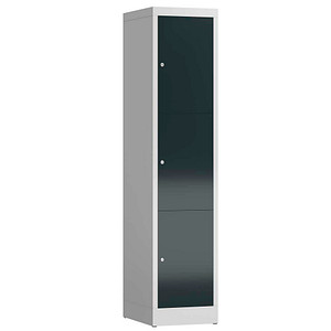 LÜLLMANN Schließfachschrank ClassiX anthrazit, lichtgrau X-523318, 3 Schließfächer 41,5 x 50,0 x 180,0 cm