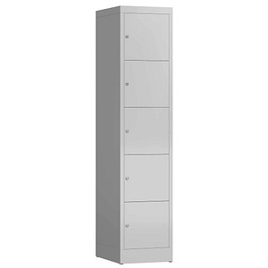 LÜLLMANN Schließfachschrank ClassiX lichtgrau X-523510, 5 Schließfächer 41,5 x 50,0 x 180,0 cm
