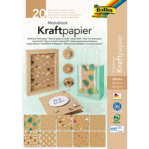 folia Motivblock "Kraftpapier", DIN A4, 20 Blatt