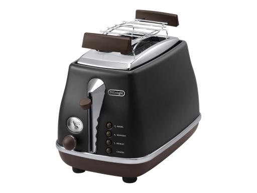 DE LONGHI Icona Vintage CTOV 2103.BK - Toaster - 2 Scheibe - 2 Steckplatz - Sch