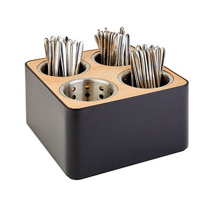 APS Besteckbehälter, mit 4 Fächern, Holz/Kunststoff