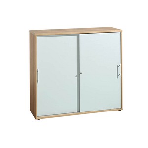 HAMMERBACHER Schiebetürenschrank nussbaum, silber 2 Fachböden 120,0 x 40,0 x 110,0 cm