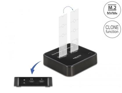 DELOCK M.2 Dockingstation 2x M.2 NVMe PCIe SSD Klon Funktion