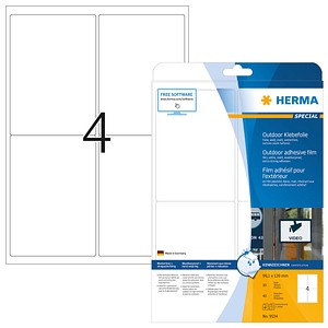 40 HERMA Folien-Kraftklebe-Etiketten 9534 weiß 99,1 x 139,0 mm