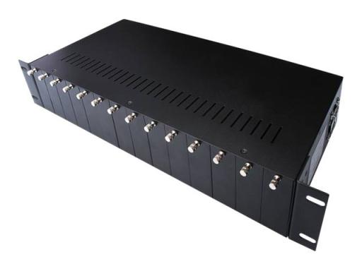19" DIGITUS Medienkonverter Chassis 14 Slot 2HE Dual Netzteile redundant
