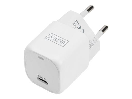DIGITUS USB-C Mini Ladeadapter, 20 Watt, weiß