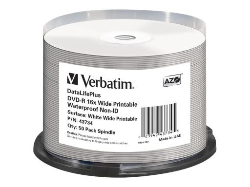 1x50 Verbatim DVD-R 4,7GB 16x Wide glossy waterproof print
