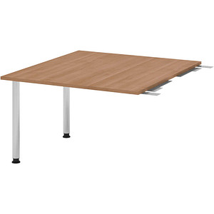 HAMMERBACHER Verbindungsplatte höhenverstellbar KT12C nussbaum, chrom rechteckig 120,0 x 130,0 x 72,0 - 74,0 cm