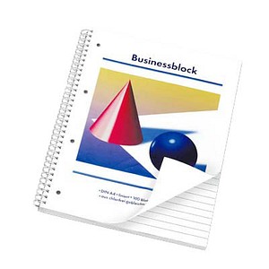 5 Collegeblöcke Kugel und Kegel liniert DIN A4 Innenrand