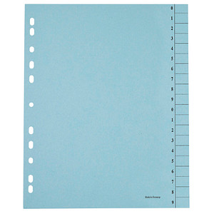 Trennblätter 0-9 blau, 100 St.