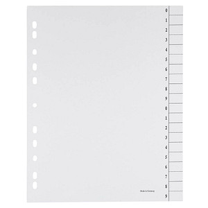 Trennblätter 0-9 weiß, 100 St.