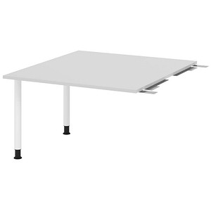 HAMMERBACHER Verbindungsplatte höhenverstellbar KT12C lichtgrau, weiß rechteckig 120,0 x 130,0 x 72,0 - 74,0 cm
