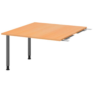 HAMMERBACHER Verbindungsplatte höhenverstellbar KT12C buche, grafit rechteckig 120,0 x 130,0 x 72,0 - 74,0 cm