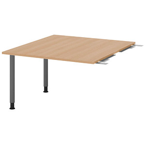 HAMMERBACHER Verbindungsplatte höhenverstellbar KT12C eiche, grafit rechteckig 120,0 x 130,0 x 72,0 - 74,0 cm