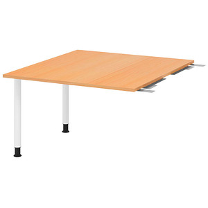 HAMMERBACHER Verbindungsplatte höhenverstellbar KT12C buche, weiß rechteckig 120,0 x 130,0 x 72,0 - 74,0 cm