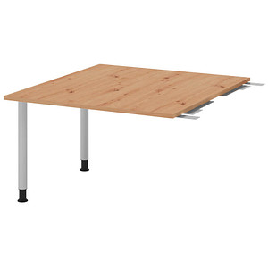 HAMMERBACHER Verbindungsplatte höhenverstellbar KT12C asteiche, silber rechteckig 120,0 x 130,0 x 72,0 - 74,0 cm