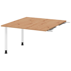 HAMMERBACHER Verbindungsplatte höhenverstellbar KT12C asteiche, weiß rechteckig 120,0 x 130,0 x 72,0 - 74,0 cm