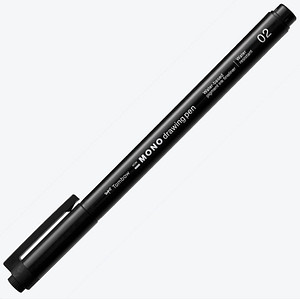 Tombow Fineliner MONO drawing pen, schwarz, Strichstärke 02