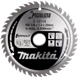 MAKITA Circular saw blade EFFICUT E-12136 O 136 x 1.4 20mm 45Z