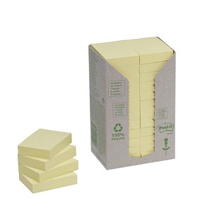 3M Post-it® Haftnotizen Recycling-Papier/653-1T 38x51 mm gelb Inh.24