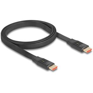 DELOCK High Speed HDMI-Flachbandkabel 48 Gps 8K 60Hz schwarz 5 Meter
