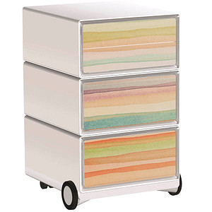 PAPERFLOW easyOffice Colour Rollcontainer weiß, bunt 4 Auszüge 39,0 x 43,6 x 64,2 cm