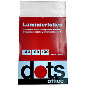 100 dots Laminierfolien glänzend für A3 80 micron