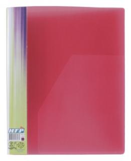 EXXO by HFP Ringbuch / Ringmappe / Ringordner, A4, aus PP, mit Stegtasche und Innentasche, mit 2er D-Ring-Mechanik, Farbe: transparent rot– 1 Stück