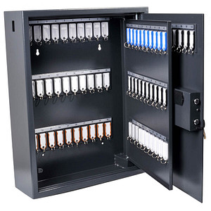 pavo High Security Schlüsseltresor grau mit 100 Haken Elektronikschloss