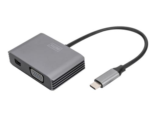 DIGITUS USB-C 4K 2in1 Mini DisplayPort + VGA Grafik-Adapter