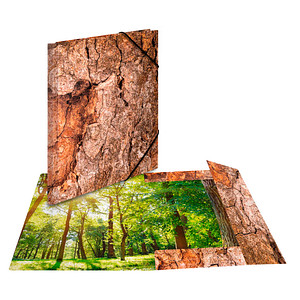 HERMA Eckspannermappe "Nature", DIN A4, Karton, Wood