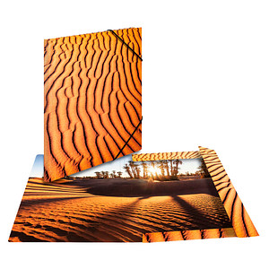 HERMA Eckspannermappe "Nature", DIN A3, Karton, Sand