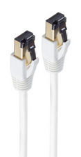 SHIVERPEAKS BASIC-S Patchkabel, Kat. 8, F/FTP, 3.0 m, weiß RJ45 Stecker - RJ45 