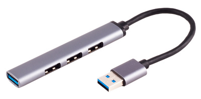 shiverpeaks BASIC-S USB-A 3.0 Hub, 4-fach, ALU, slim