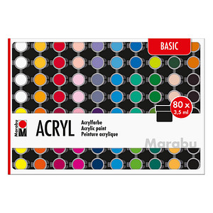 Marabu Acrylfarben-Set "BASIC", 80 x 3,5 ml