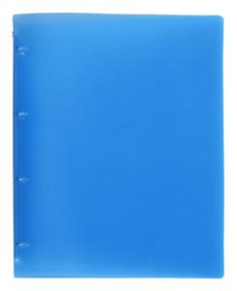 EXXO by HFP Ringbuch / Ringmappe / Ringordner, A4, aus PP, mit 4er Rundringmechanik und selbstklebenden Rückenschild, Farbe: transparent blau – 1 Stück