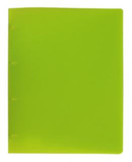 EXXO by HFP Ringbuch / Ringmappe / Ringordner, A4, aus PP, mit 4er Rundringmechanik und selbstklebenden Rückenschild, Farbe: transparent limone – 1 Stück