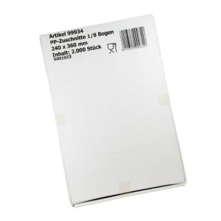 *PP Zuschnitte 24 x 36 cm, 12 my, 1/8 Bogen  | 10.000 Bogen (5 Spenderkarton á 2000 Bogen)