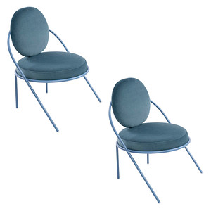 2 PAPERFLOW Sessel SATURNE blau Stoff