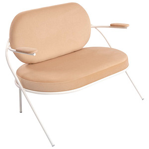 PAPERFLOW 2-Sitzer Sofa SATURNE elfenbein weiß Stoff