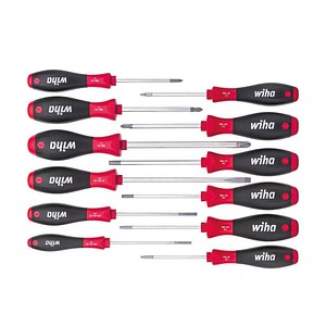 WIHA Werkstatt Schraubendreher-Set 12teilig SoftFinish Schlitz, Innen-TORX, Kre