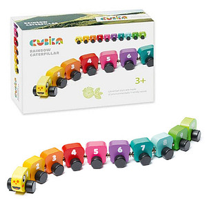 CUBiKA Regenbogenraupe Lernspielzeug