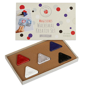 Handmade LULUBUG Fahrzeuge Magische Dreieck Wachsmalblöcke farbsortiert, 5 St.