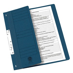 20 Einhakhefter Karton blau DIN A4