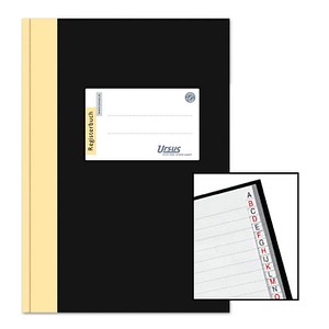Ursus Geschäftsbuch DIN A5 liniert, schwarz/gelb Hardcover 192 Seiten