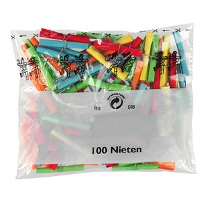 100 WOLF & APPENZELLER Nieten Röllchenlose farbsortiert