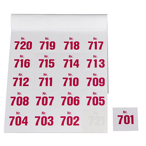 100 WOLF & APPENZELLER Klebenummern Zahlen 20,0 x 24,0 mm