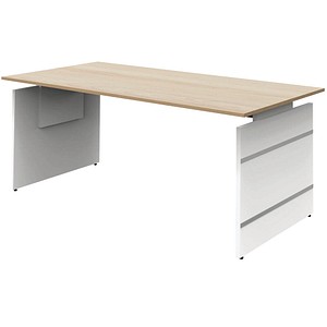 Kerkmann höhenverstellbarer Schreibtisch ahorn rechteckig Wangen-Gestell weiß 180,0 x 80,0 cm