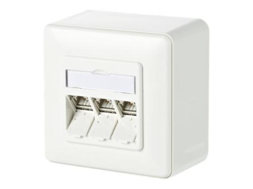 BTR NETCOM BTR Anschlussdose ISO/IEC Cat.6A Modul 3 Port 180°M AP reinw